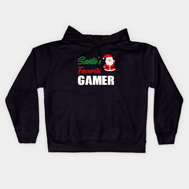 Santa's Favorite GAMER Family Christmas shirt Kids Hoodie by boufart